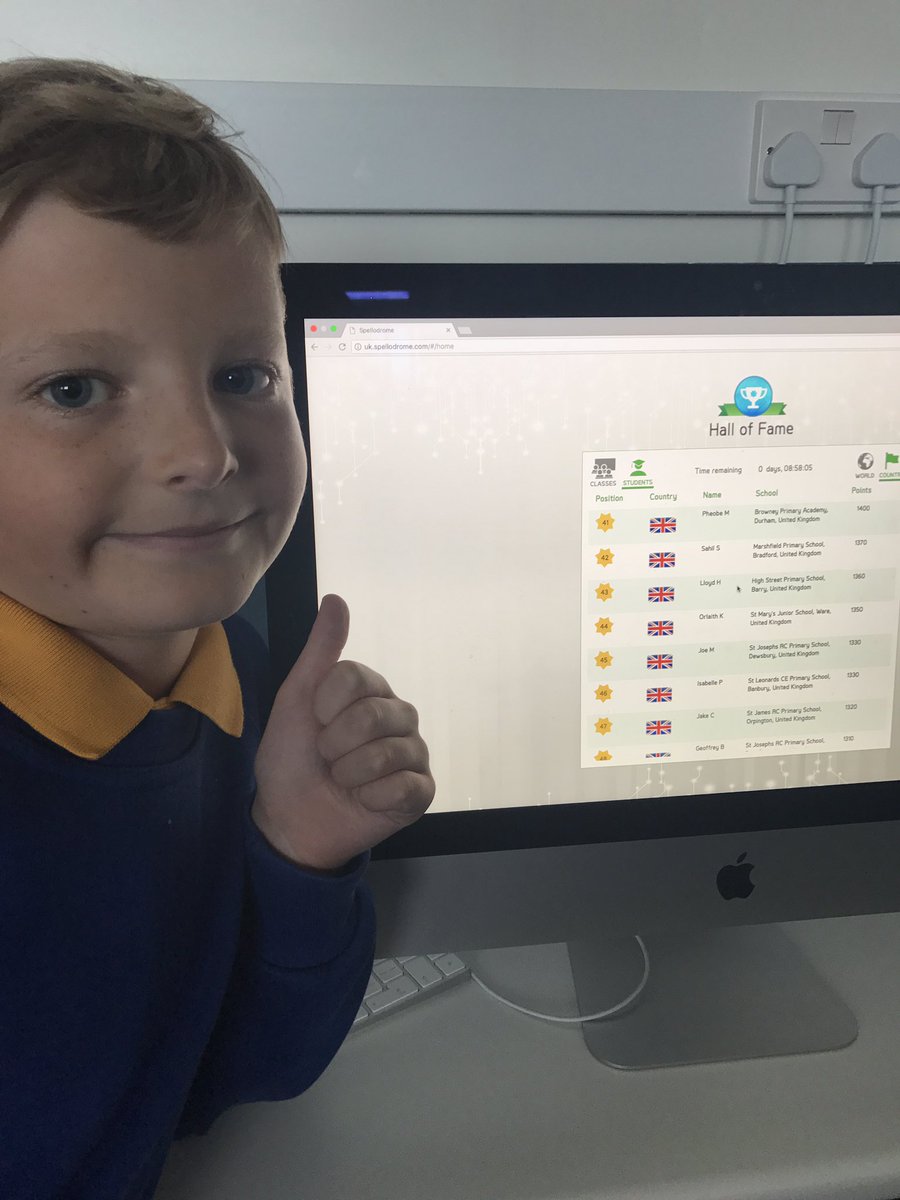 We have some spelling superstars in #hspsY6 we have made it onto the <a href="/Spellodrome/">Spellodrome</a> hall of fame! #spellodrome #numeracy