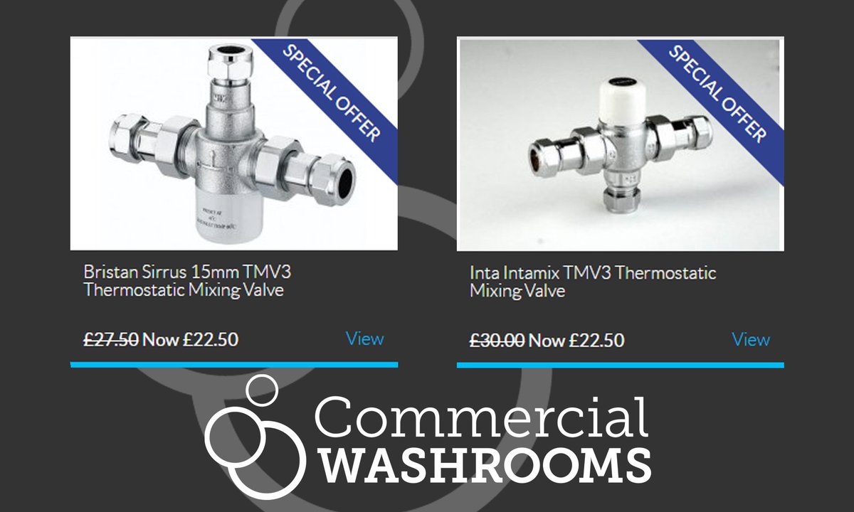 We have discounted #Inta &amp; #Bristan #TMV3 thermostatic mixing valves  to £22.50 + VAT &amp; delivery, limited time only

commercialwashroomsltd.co.uk/products/comme…