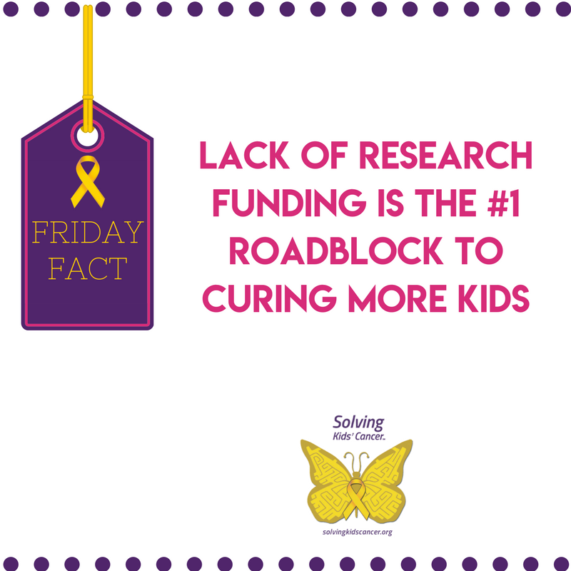 SolveKidsCancer's tweet photo. FRIDAY FACT: The lack of funding is the #1 roadblock to curing kids with cancer.
#laceupforkids #curechildhoodcancer #solvingkidscancer https://t.co/u3jNljGKhx