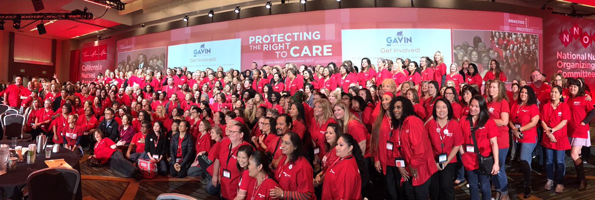 CalNurses's tweet photo. Nurses say #Gav4Gov! @GavinNewsom at #CNANNOC17 https://t.co/U5DtJcLbFC