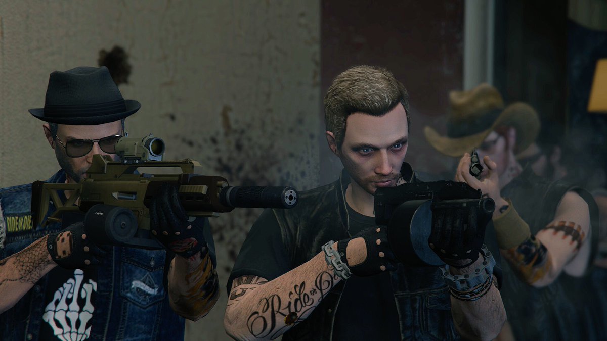 DeathProofMCGTA's tweet photo. Assault on The Lost, pt 4. ⚡️💀⚡️ #GTAPhotographers #GTAV #RockstarGames #Snapmatic #GTAOnline https://t.co/0loxKT5osO