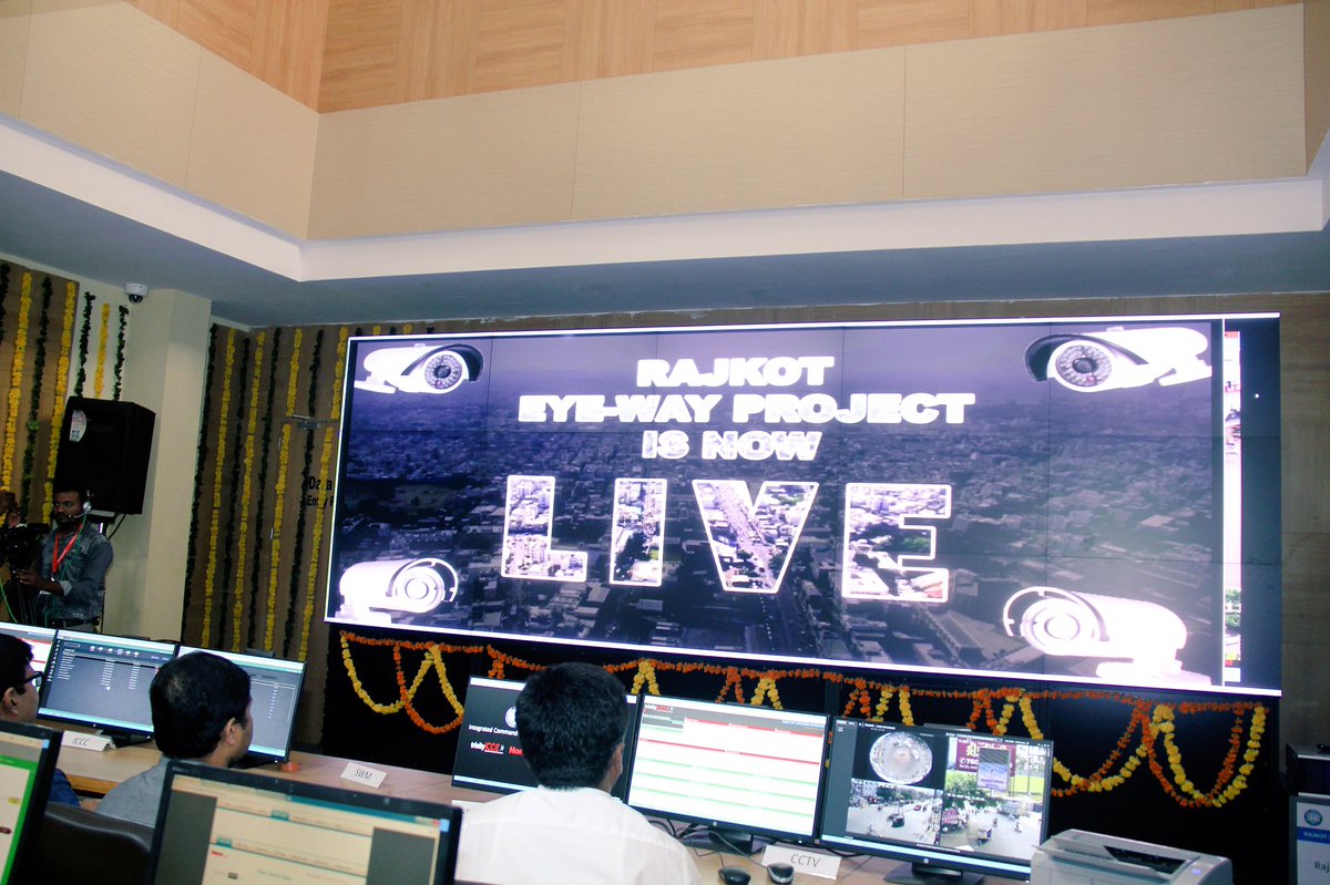 vijayrupanibjp's tweet photo. Happy to launch 1st phase of Rajkot Eye-Way project, a citywide CCTV surveillance project jointly introduced by RMC & Rajkot City Police. https://t.co/f7KysmMdei