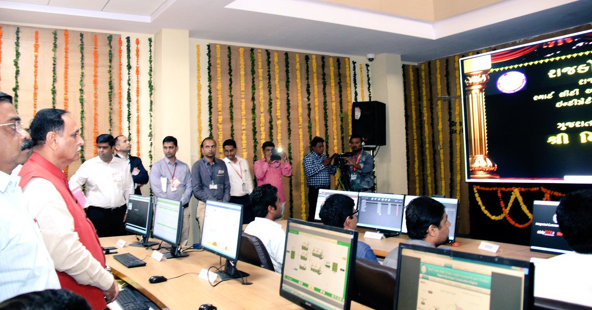 vijayrupanibjp's tweet photo. Happy to launch 1st phase of Rajkot Eye-Way project, a citywide CCTV surveillance project jointly introduced by RMC & Rajkot City Police. https://t.co/f7KysmMdei