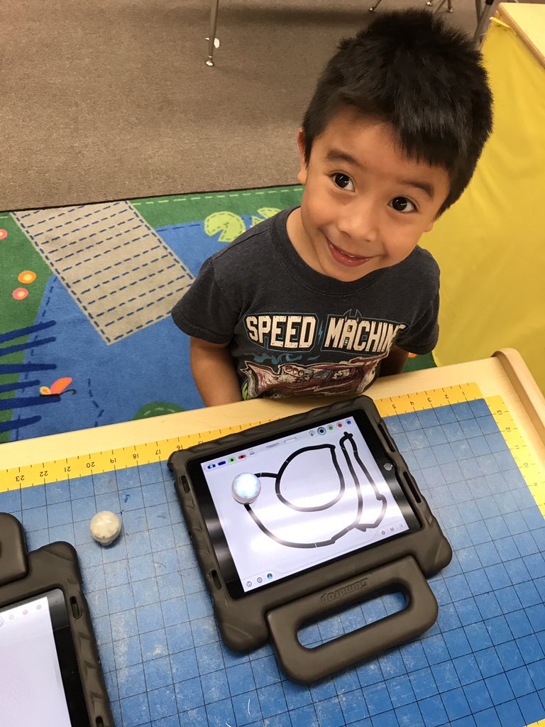 Introduction to Ozobots!  Students were so helpful to each other and had a blast!  #RISDPrek