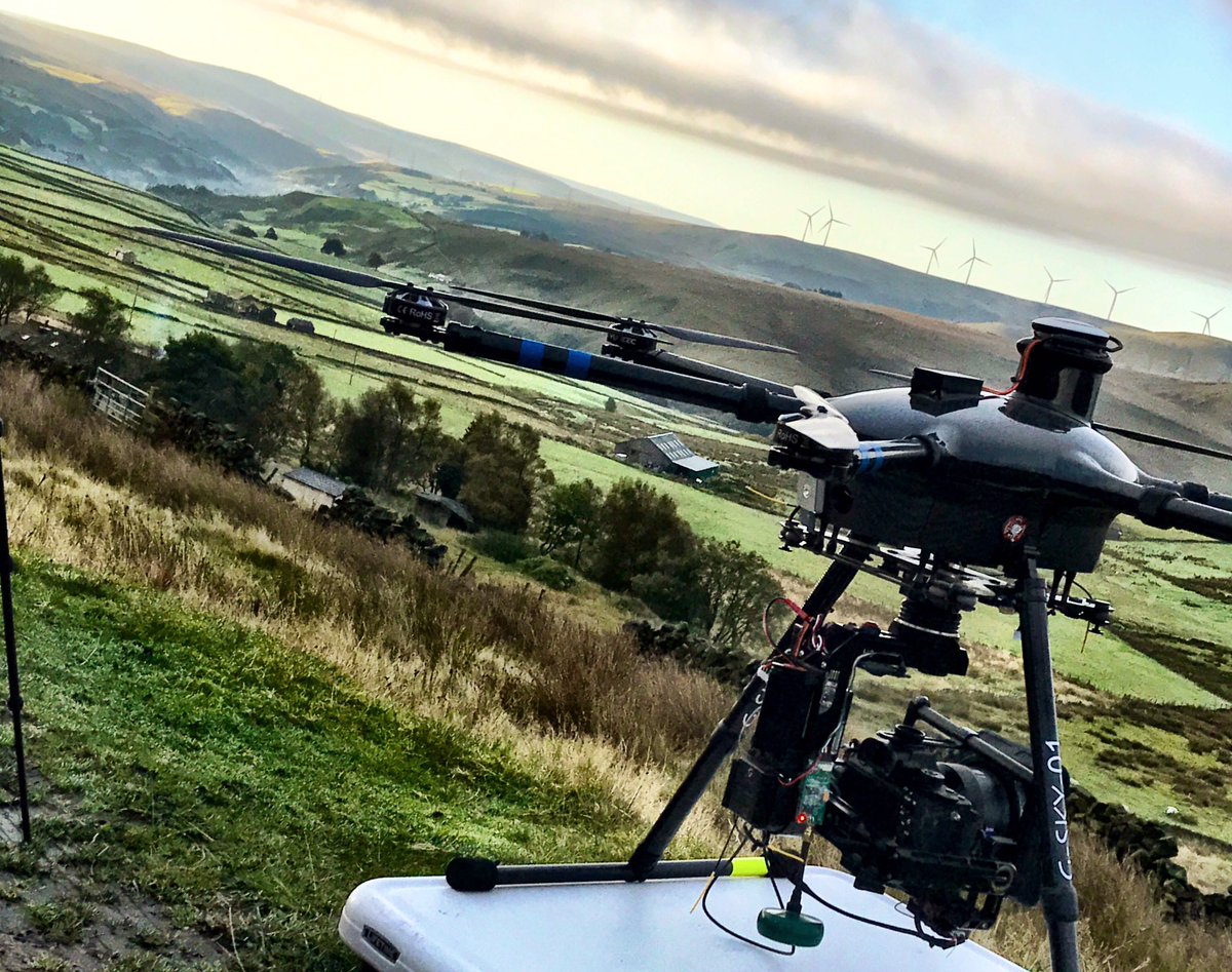 Great days #aerialfilming with <a href="/SkyOpticsLtd/">SkyOptics Ltd</a> we just managed to beat the weather too. #dronephotography #videolancashire  #videoproduction