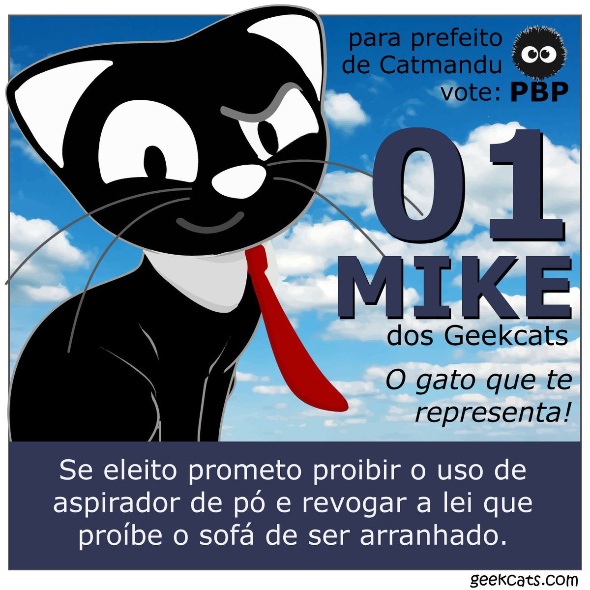 GeekCats's tweet photo. Quando o Mike tentou a carreira política..
#geekcats #mikegeekcats https://t.co/NL9fIMYqgN