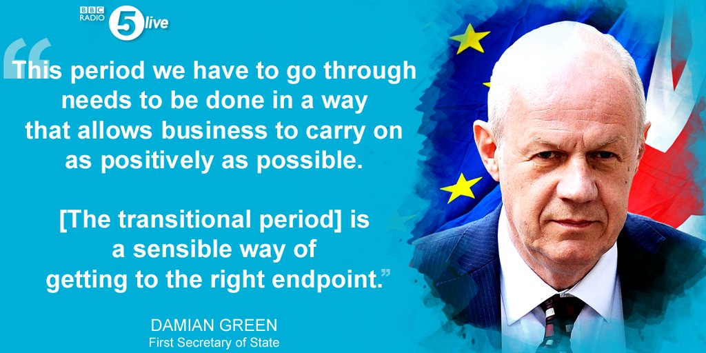 bbc5live's tweet photo. Senior Tory MP Damian Green says a two year transitional period after #Brexit is “a way of getting to the right endpoint”

#florencespeech https://t.co/oEyUKpPLRx