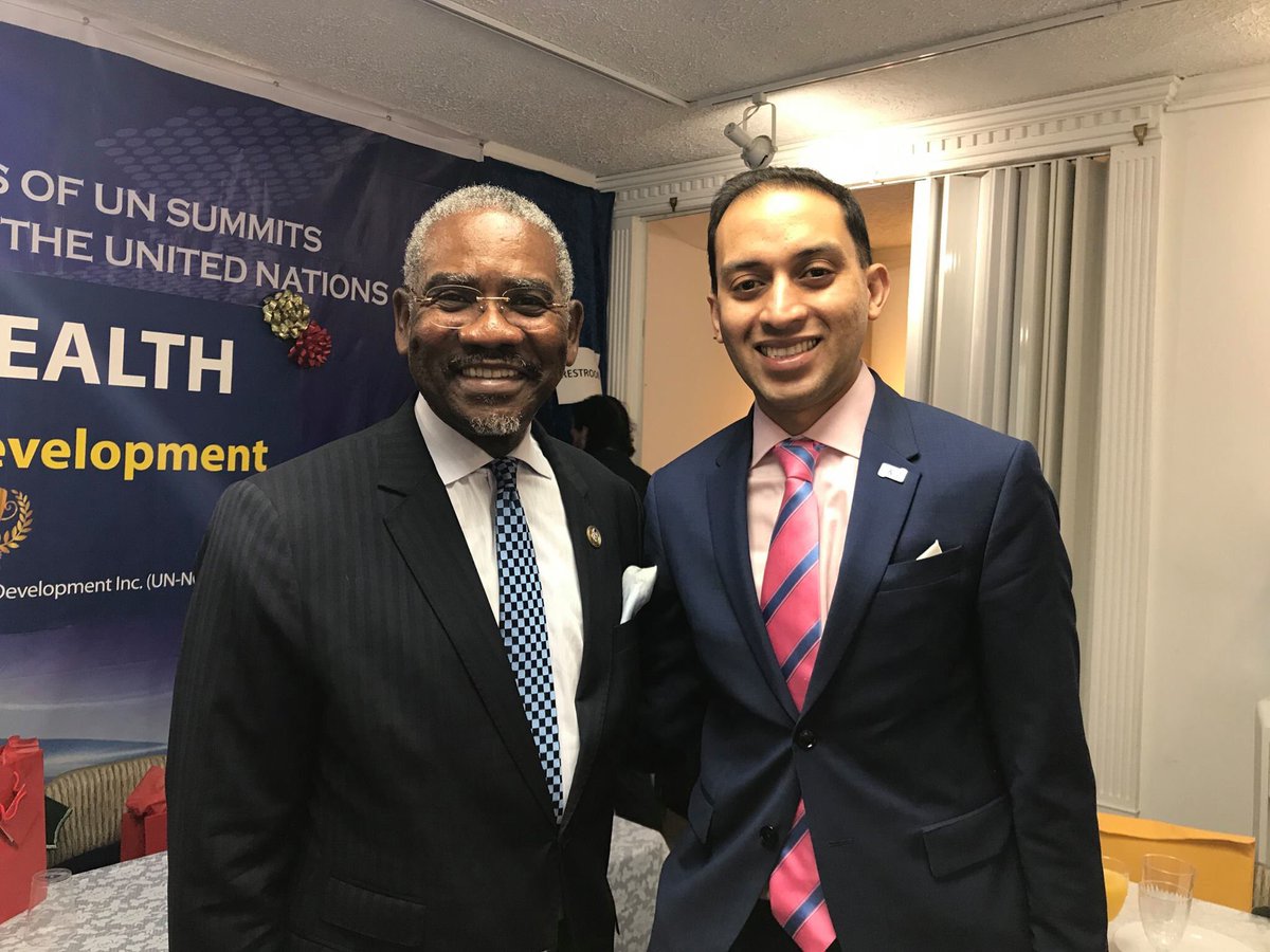 khanfoundnyc's tweet photo. Khan Foundation Executive Director Dr. Ivan Khan meets US Congress member @GregoryMeeks at @UN UNESCO breakfast. Discussed Queens NY &amp; Edu! https://t.co/v90F2pQaz3