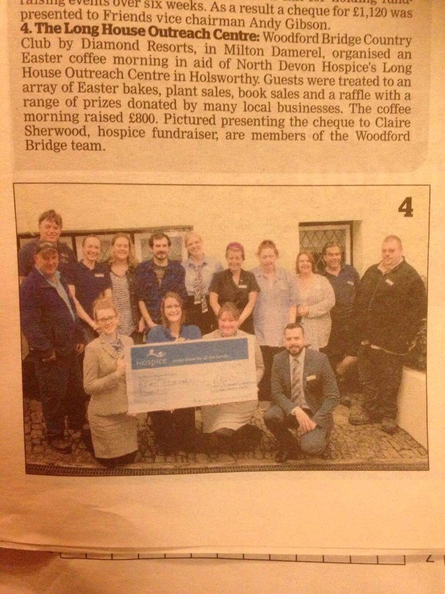We made the paper! #woodfordbridge #localcommunity #devon #charity #northdevonhospice #dricares #proud #CoffeeMorning