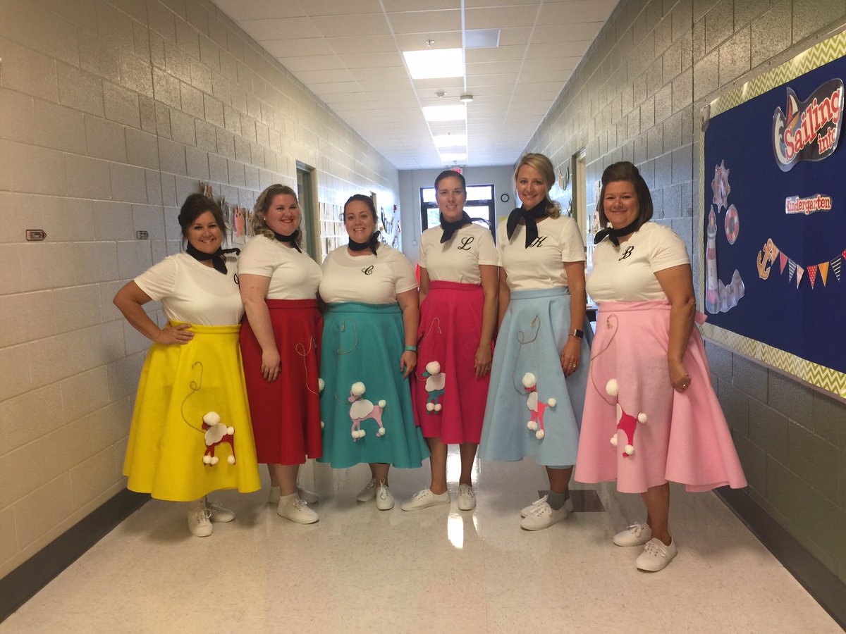Sarahj_hall's tweet photo. Decades Day for spirit week. These teachers are throwing it way back! #WeAreER #WeAreRCSTN https://t.co/pJzzKLgb3G