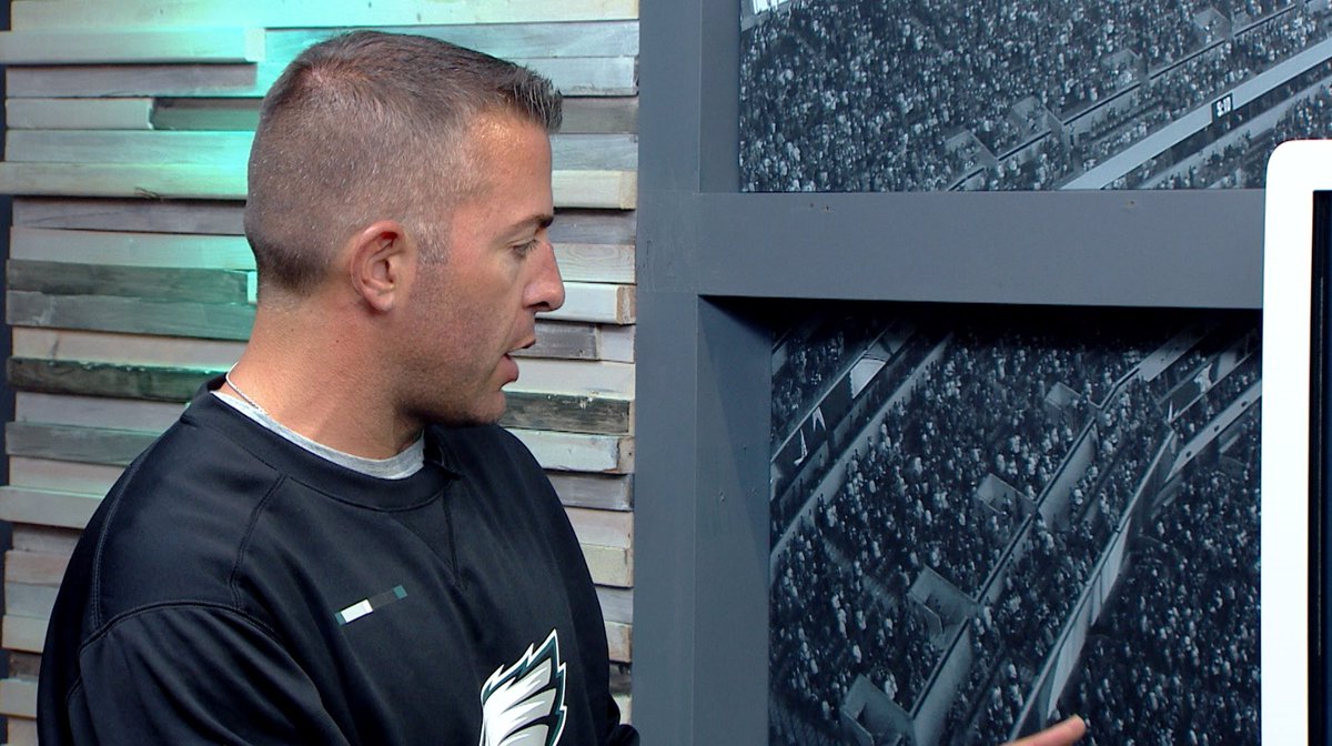FDuffyNFL's tweet photo. #Eagles QB Coach John DeFilippo gives us a great look at Carson Wentz &amp; his development on Eagles Game Plan

WATCH: https://t.co/fPzYAMIHnT https://t.co/tr0hKUuqO1