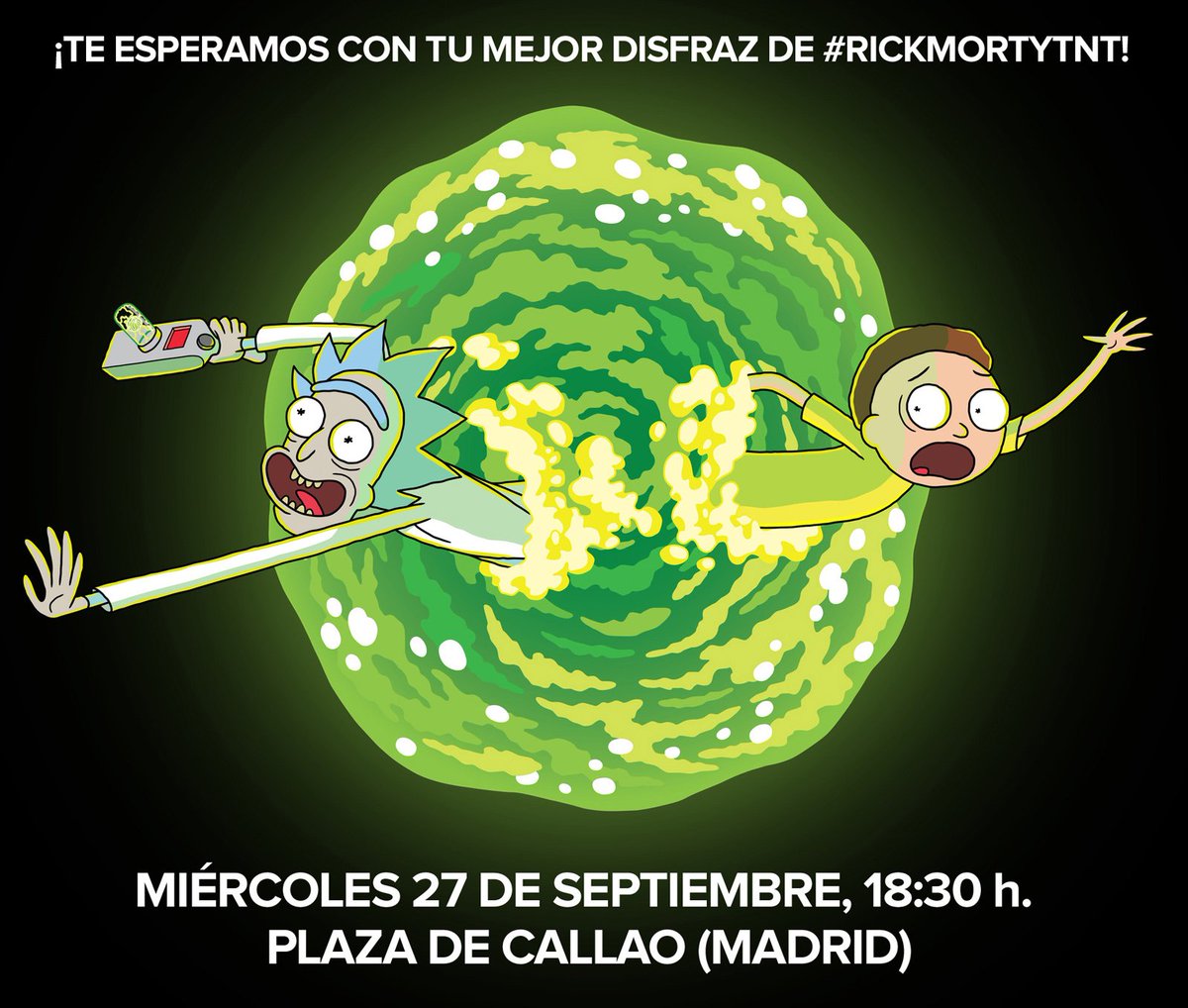 warnertves's tweet photo. ¡Ven disfrazado de tu personaje favorito de #RickMortyTNT! Solo los mejores entrarán en nuestro fiestón para celebrar el estreno de la T3. https://t.co/ybUoDfqBug