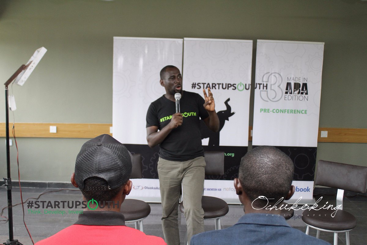 StartupSouthNg's tweet photo. U. Aniche @Havilah2 Giving insights into the scope and vision of the #StartUpSouth3. Journey so far and the road ahead. https://t.co/LF2VTaFyAi