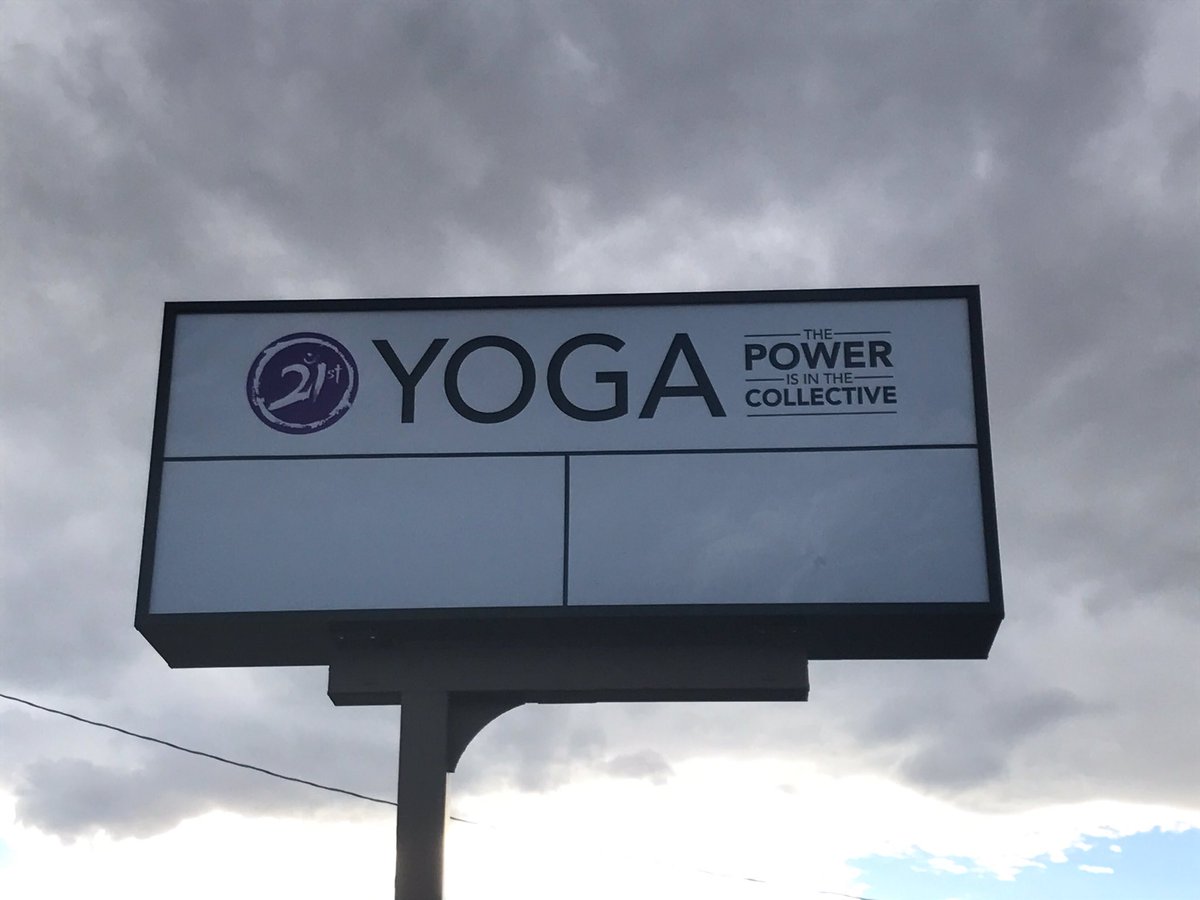 21stYoga's tweet photo. Hello Salt Lake City! Our new sign is up!! #autumnyoga https://t.co/hMeWlTMaPp