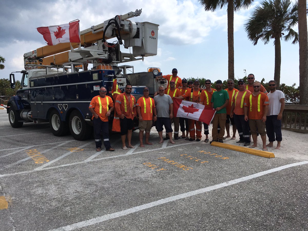 Our crew, taken this morning in Florida. Thanks Brady Verougstraete, Jake Warner, Brett Finlayson & John Barrett #Canada #IrmaHurricane2017