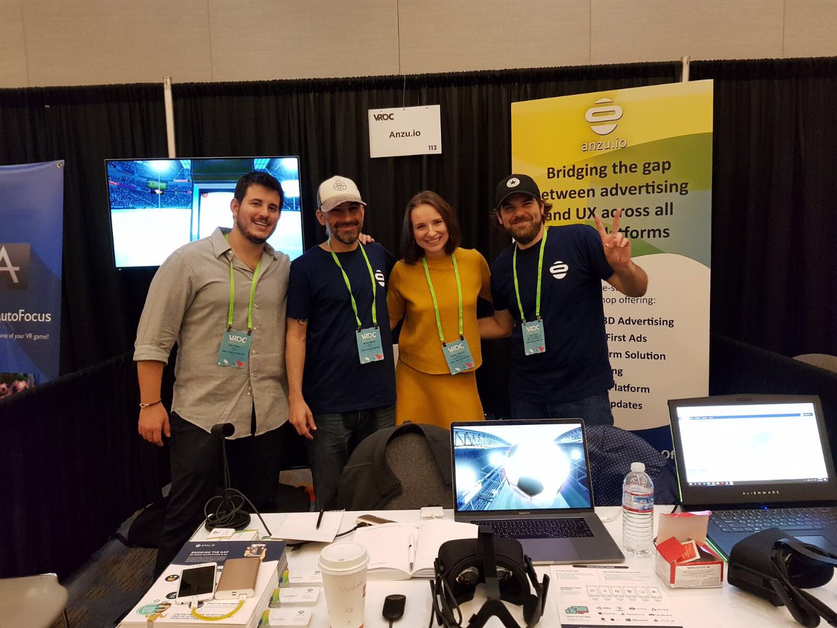 Anzu_io's tweet photo. The #Anzu team rocks #VRDC17! Come to us to learn how native ads can enhance your game user experience!
#vrmonetization #3dads https://t.co/OIrpRwRlbE