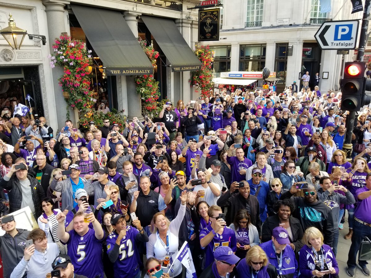 Ravens's tweet photo. We have the best fans in the world. 💜💜💜
#FlockToLondon https://t.co/Tu3YxsWpGb