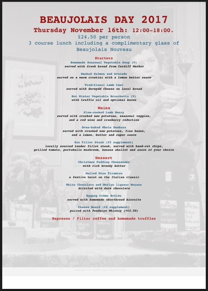 pitchcardiff's tweet photo. Beaujolais is just around the corner 

Call to book your table today 

02920 228882 https://t.co/QEZXZpfGgd