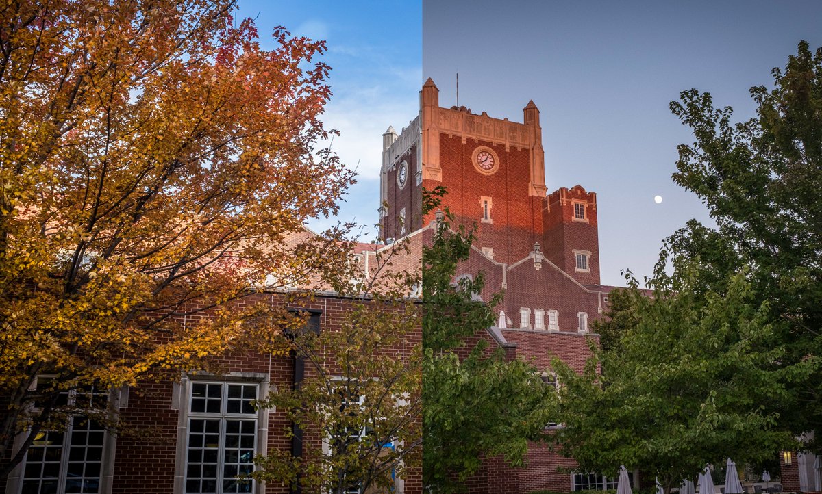 UofOklahoma's tweet photo. Happy #FirstDayofFall, Sooners! We can't wait to see our campus transform. 🍁 https://t.co/aEdrN0EuBG