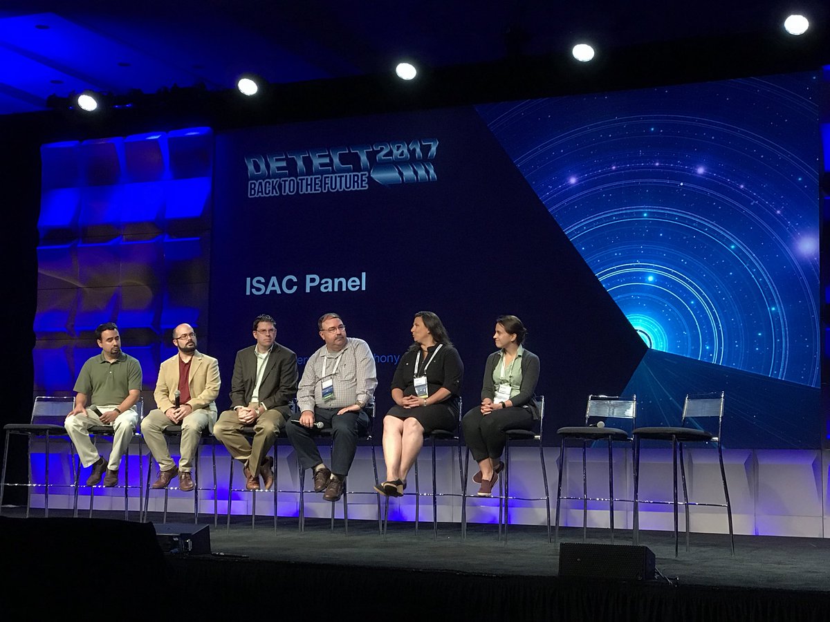 MSbova's tweet photo. ISAC panel discussing sharing intelligence @anomalidetect #anomalidetect @FSISAC https://t.co/jZPrZhdDiC