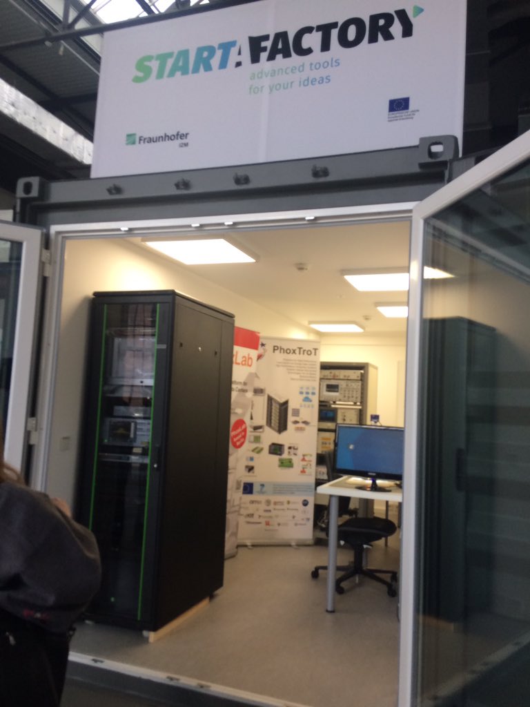 TeamInteractual's tweet photo. A complete #photonics lab for #startups in a shipping container! Seen at launch of #StartaFactory @Fraunhofer in Berlin @PhoxTroT_EU https://t.co/WuLhALRm3d