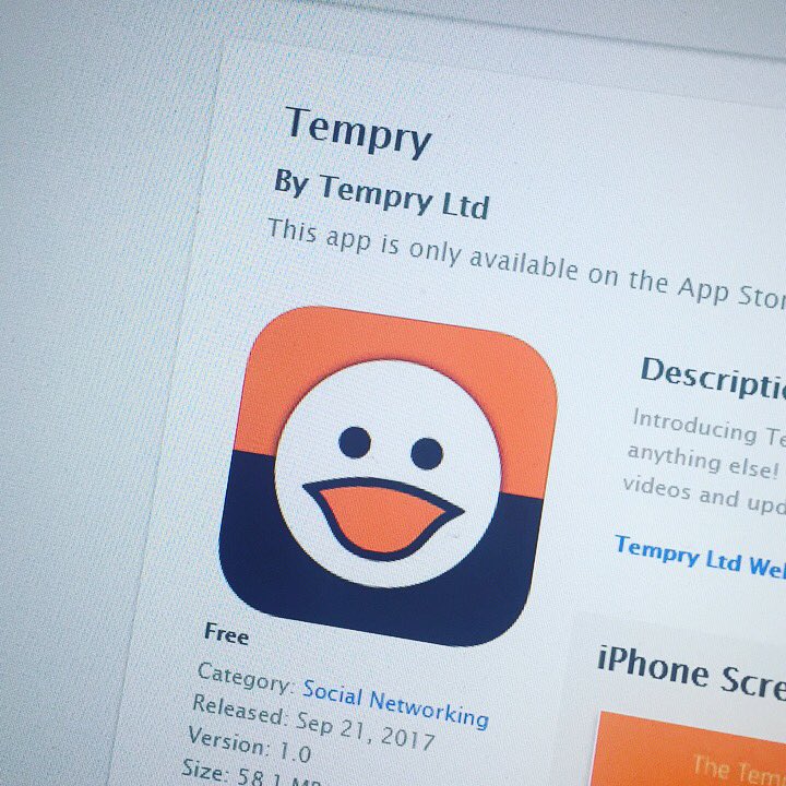 TempryApp's tweet image. Tempry is here! Head to the App Store and search for "Tempry" to join the exciting, fresh, new social network! #Tempry