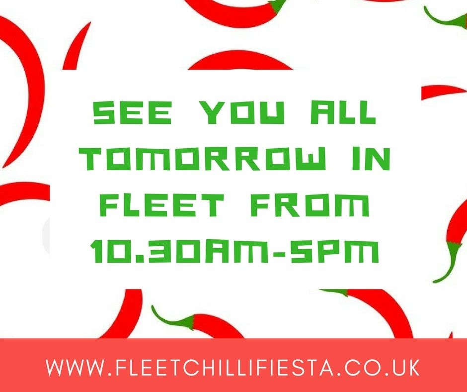 ChilliFiesta's tweet image. We're off to The Views to set-up. See you all tomorrow at Fleet Chilli Fiesta! Entrance is just £1 on the gate for age 16 and over.