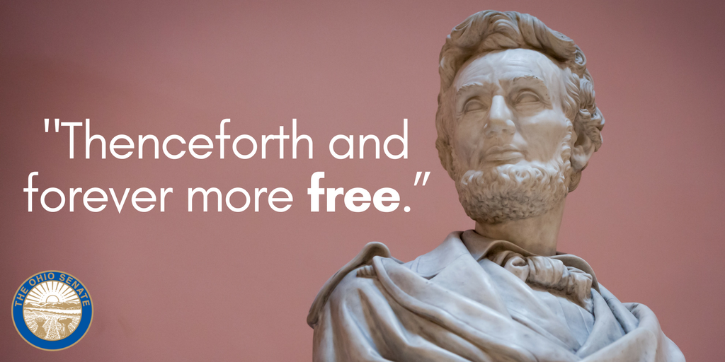 Today is #EmancipationDay in OH commemorating a proclamation made by Lincoln on 9/22/1862 requiring all states to abandon &amp; abolish slavery.