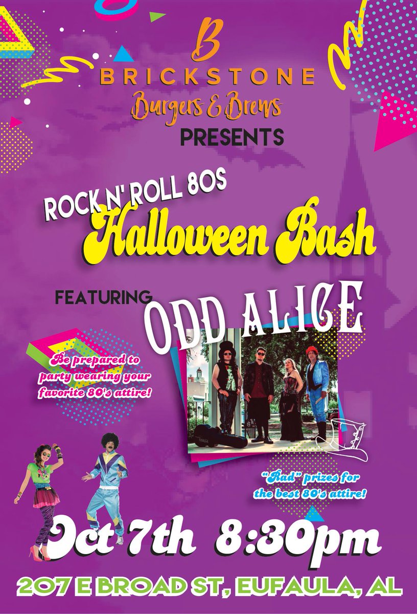 OddAliceBand's tweet photo. 80's Halloween Bash w/ Odd Alice October 7th! https://t.co/yx3Hl5S6Ez