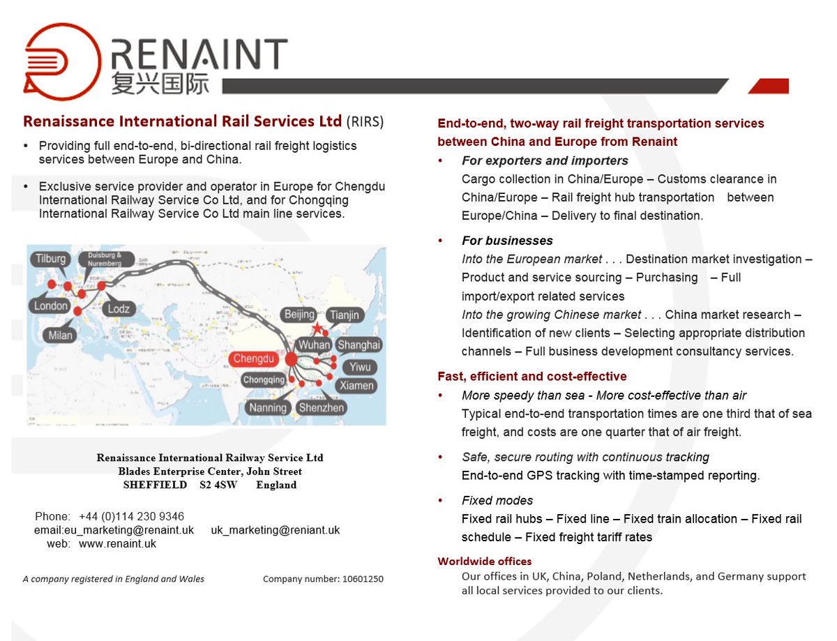 As the exclusive service provider and operator in Europe for Chengdu-Europe Express, we can provide rail freight logistics services.