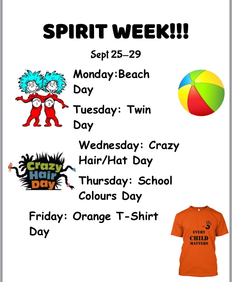 HillyUpdates's tweet image. HEY HAWKS! Show your school spirit and participate in next week’s Spirit Week💕👍🏾