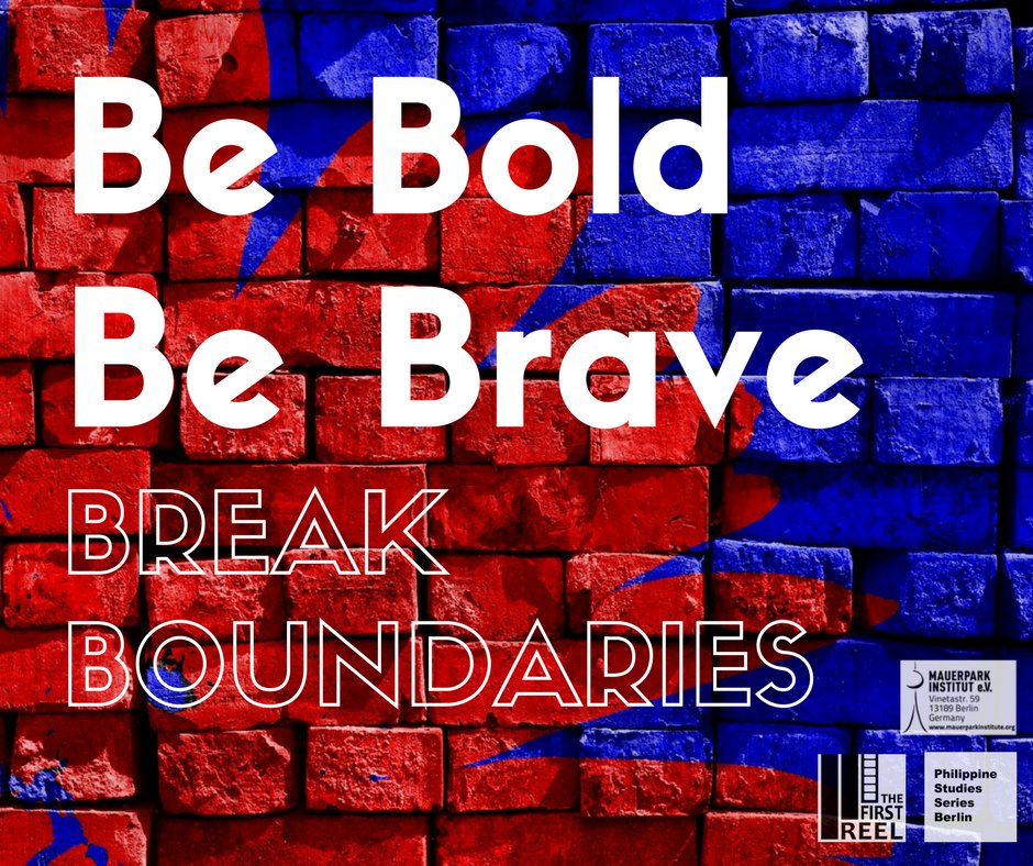 firstreelberlin's tweet photo. Join us @kinomoviemento at #TheFirstReel Philippine Film Festival Nov. 3-12, 2017! Be Bold, Be Brave & #BreakBoundaries #PHilmFest #Berlin https://t.co/sR8RYJkEyu