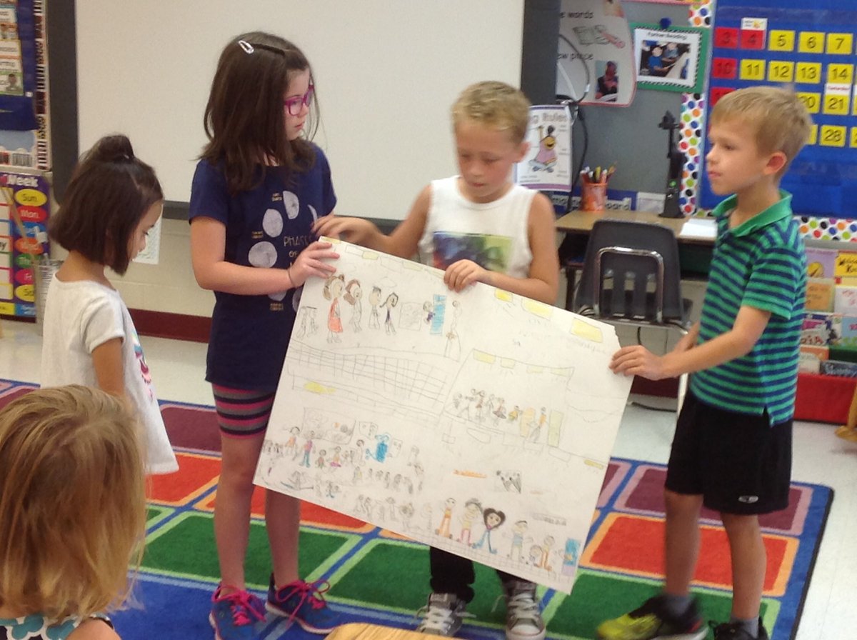 MrsBergRHL's tweet photo. Presenting our Citizenship posters to kindergarten https://t.co/M6Eg7VgkVy
