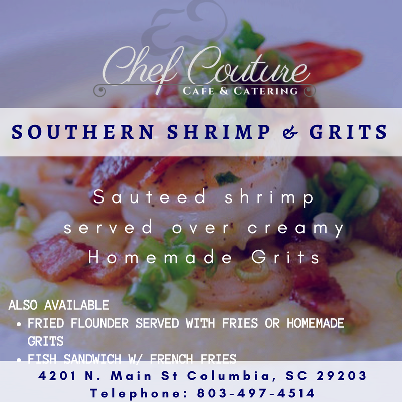 ChefCoutureCafe's tweet photo. It’s Friday! Let yourself indulge in this savory classic. We’re open 11:30-2:00pm daily.
#ChefCouture #ColumbiaSC #ShrimpAndGrits #LetsEat https://t.co/hEj9sITYX4