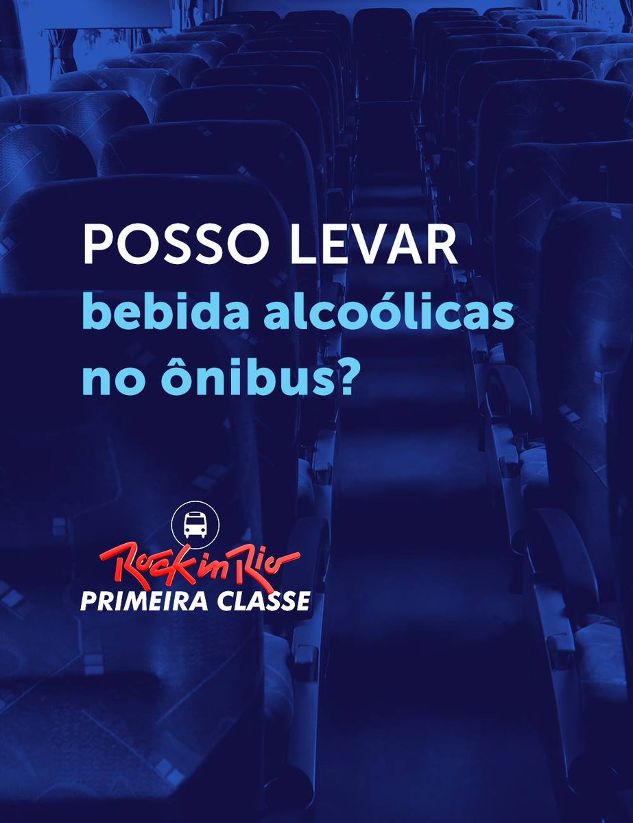 RIRPrimClasse's tweet photo. Levar bebida no ônibus? Pode, sim! Mas só se você fizer uma promessa:
beba com moderação para curtir bastante na #CidadedoRock! https://t.co/LbgNZVYYgV