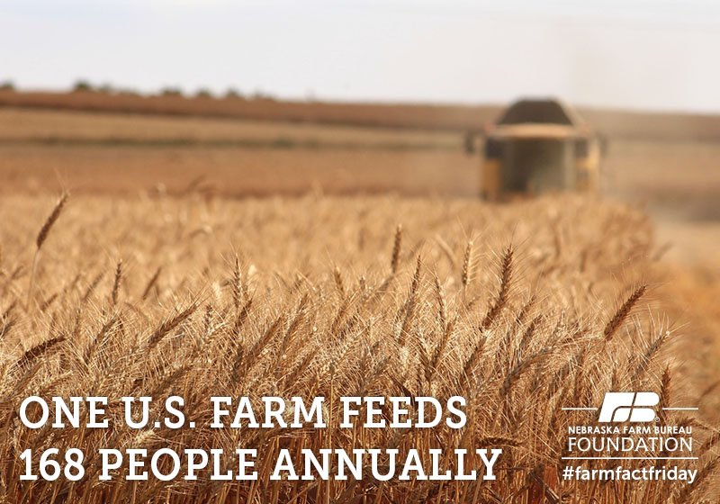 One U.S. farm feeds 168 people annually. #FarmFactFriday