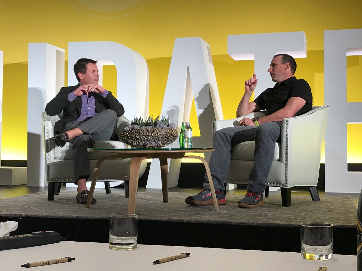 ObservePoint's tweet photo. Thank you to our special guest, @IronCowboyJames, for helping to wrap up #Validate2017 and inspiring us all. #icinspired https://t.co/gqJs3icGzd