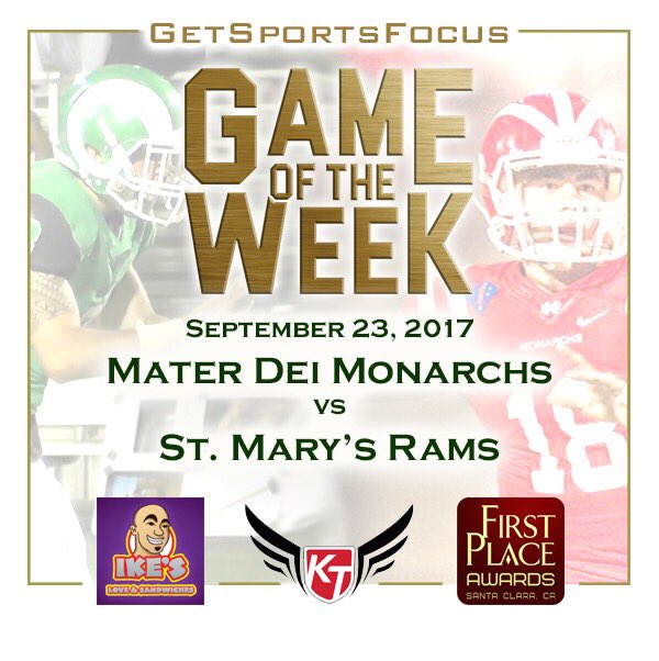 GetSportsFocus's tweet photo. BREAKING: 🚨@SMRamsFB vs @MDFootball Week 5 GSF Game of the Week // #NorCALvsSoCAL Are you ready @Coledickson95
⭐️⭐️⭐️⭐️⭐️ https://t.co/Kdr7LSpx1h