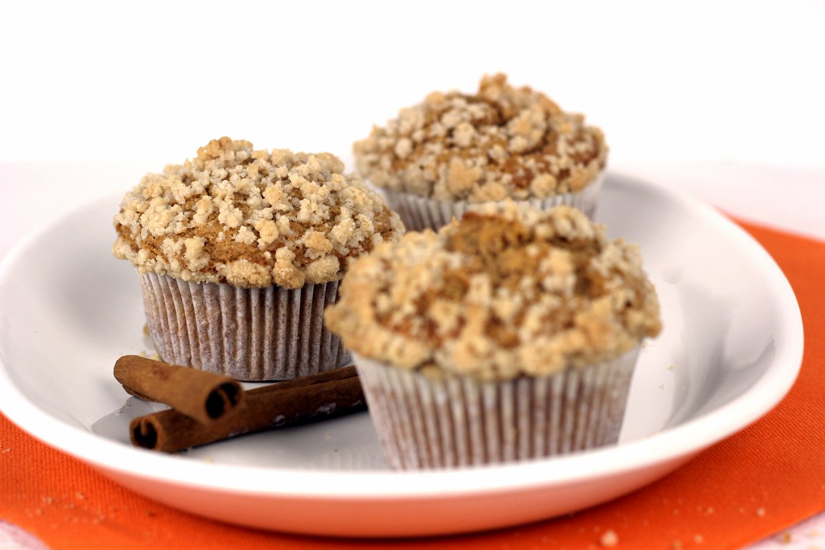 It's the first day of #fall! Treat yourself with our delicious, #glutenfree #Pumpkin Streusel Muffins!