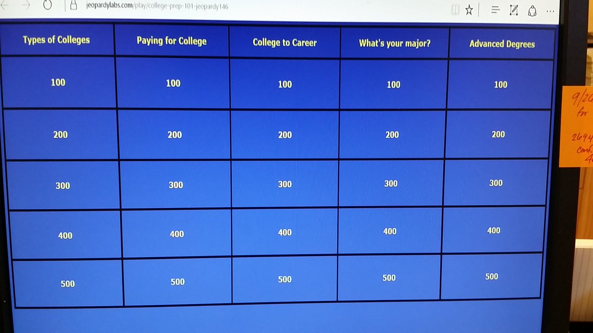 MikeTrevizo915's tweet photo. College prep, jeopardy, football, and golf all in one! #FunFriday #phhsavid #collegereadiness https://t.co/m7gFnA4kcY