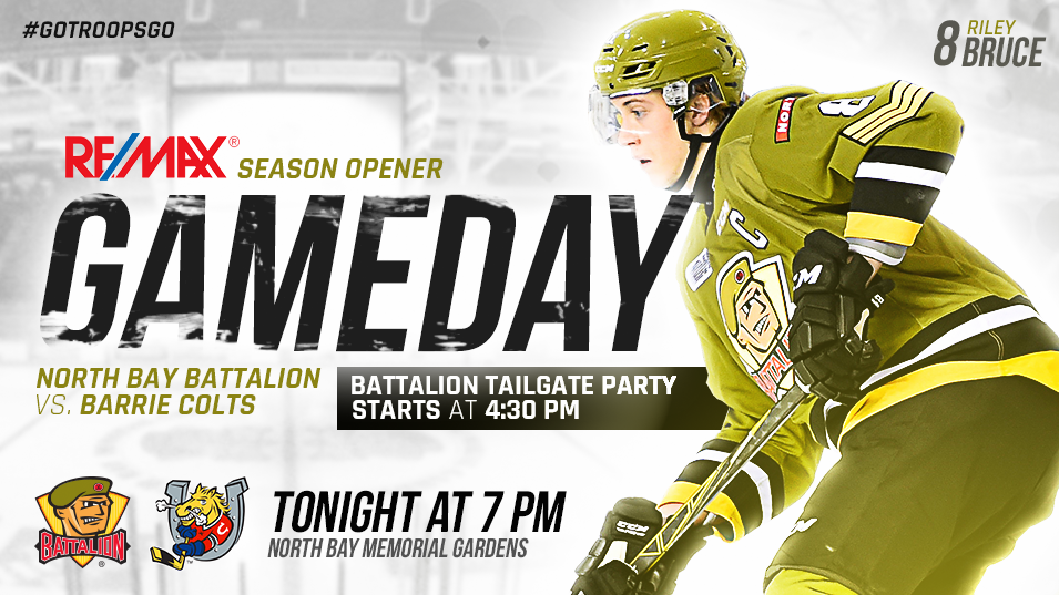 OHLBattalion's tweet photo. Almost there. 

Battalion vs. @OHLBarrieColts 

Tonight (7 p.m.) at Memorial Gardens. #GoTroopsGo #NeverAgain https://t.co/kg40vFti04