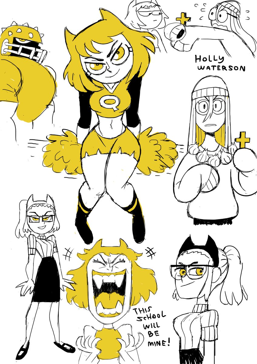 Sketches of a loose idea I had about a vampire that infiltrates a school