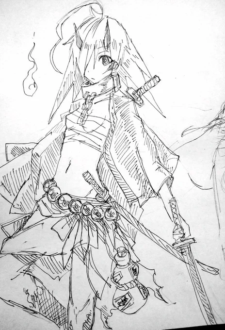 オリキャラ比沙華の落書き 