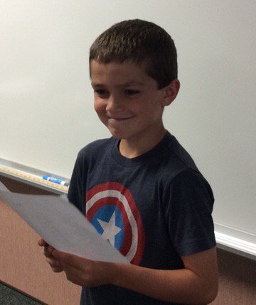 Cappy_j's tweet photo. Our guest teacher gives the spelling words. https://t.co/WMUqRBebcA