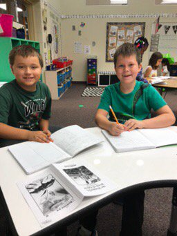 LA3rdHorntvedt's tweet photo. Hard workers writing about their reading. #rolemodels #hardwork #gfpsla https://t.co/qzoEmXsoLf