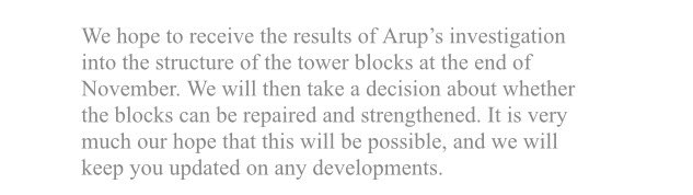 LedburyAction's tweet photo. Statement from @lb_southwark In #LedburyEstate newsletter. ARUP report due 20th Nov. Structural assessments now underway on the 4 towers https://t.co/WUVbp13Zvx