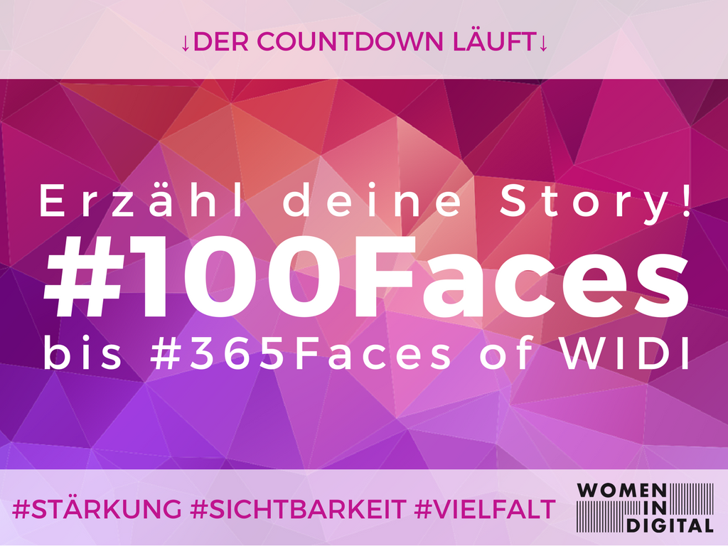 Women_Digital's tweet photo. ➡Bis zum Ziel unserer Kampagne sind es genau noch 💯Faces.
➡Sendet euer Video an uns und werdet Teil unser #365faces of #WIDI! https://t.co/mmFcRQNvQl