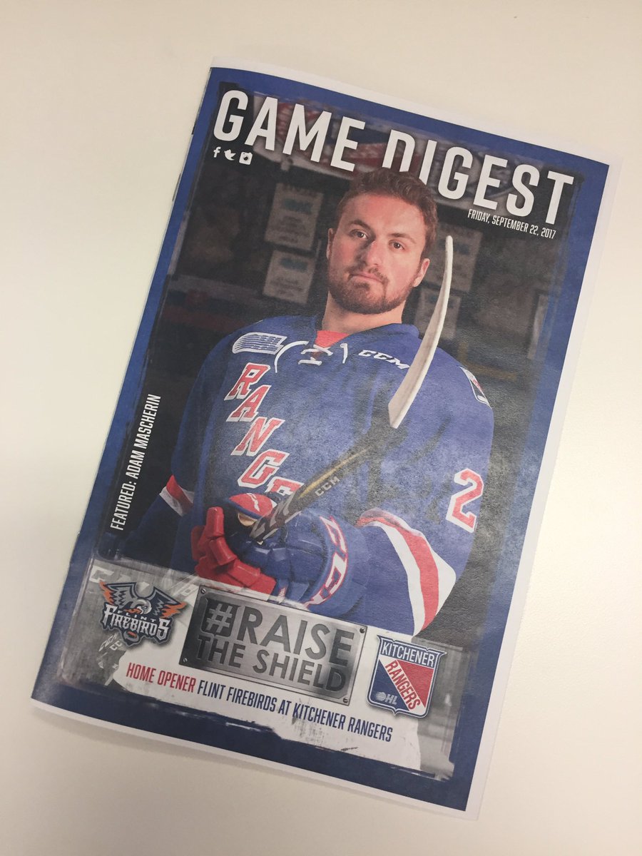 OHLRangers's tweet photo. Check out @amascherin_23 on the #GameDigest &amp; all over the videoboard during tonight's game! #PlayerSpotlight #RaiseTheShield #FLTvsKIT https://t.co/mZb4KfPgti