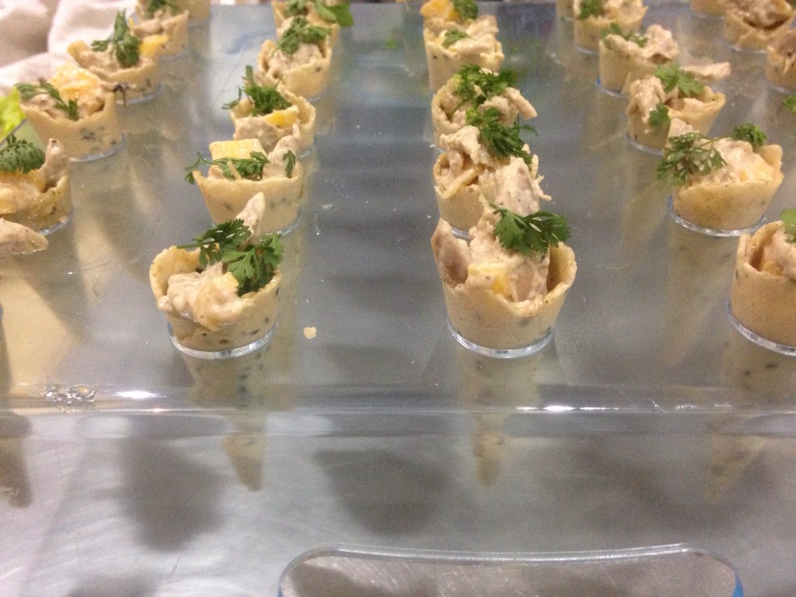 My fave new canapé gadget!!! Curried pheasant &amp; mango cornets. #canapes #partytime #fridaynightfeast