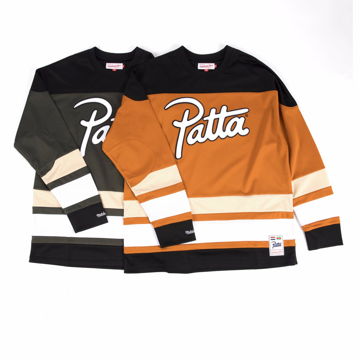 mitchell_ness's tweet photo. Patta x Mitchell & Ness available now in limited quantities ONLY at @Patta_NL and our Flagship stores in Philadelphia and London #mncollab https://t.co/v1USiOFol2